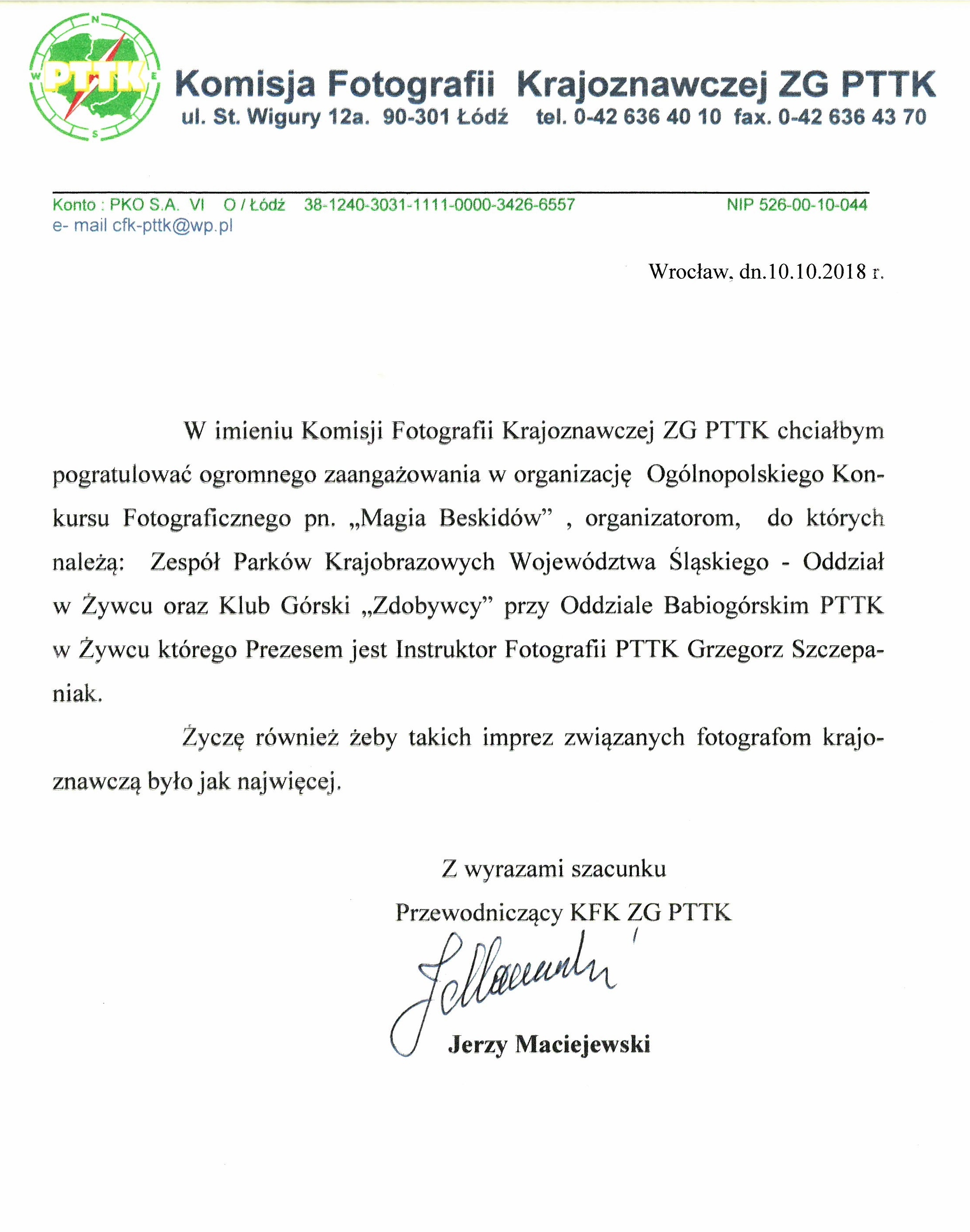 Podziękowania Magia Beskidów