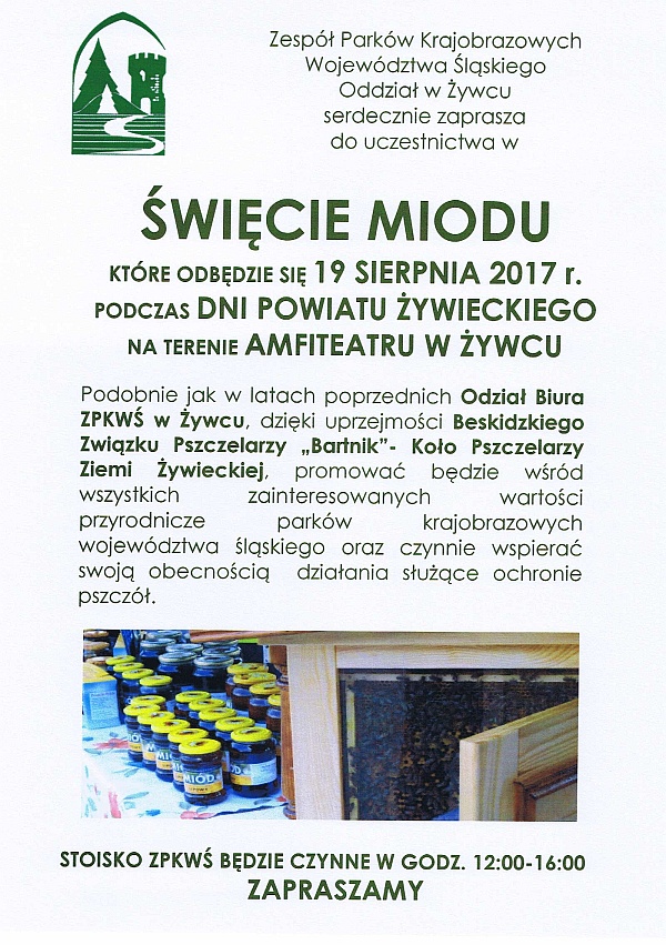 Zaproszenie Święto Miodu 2017 małe